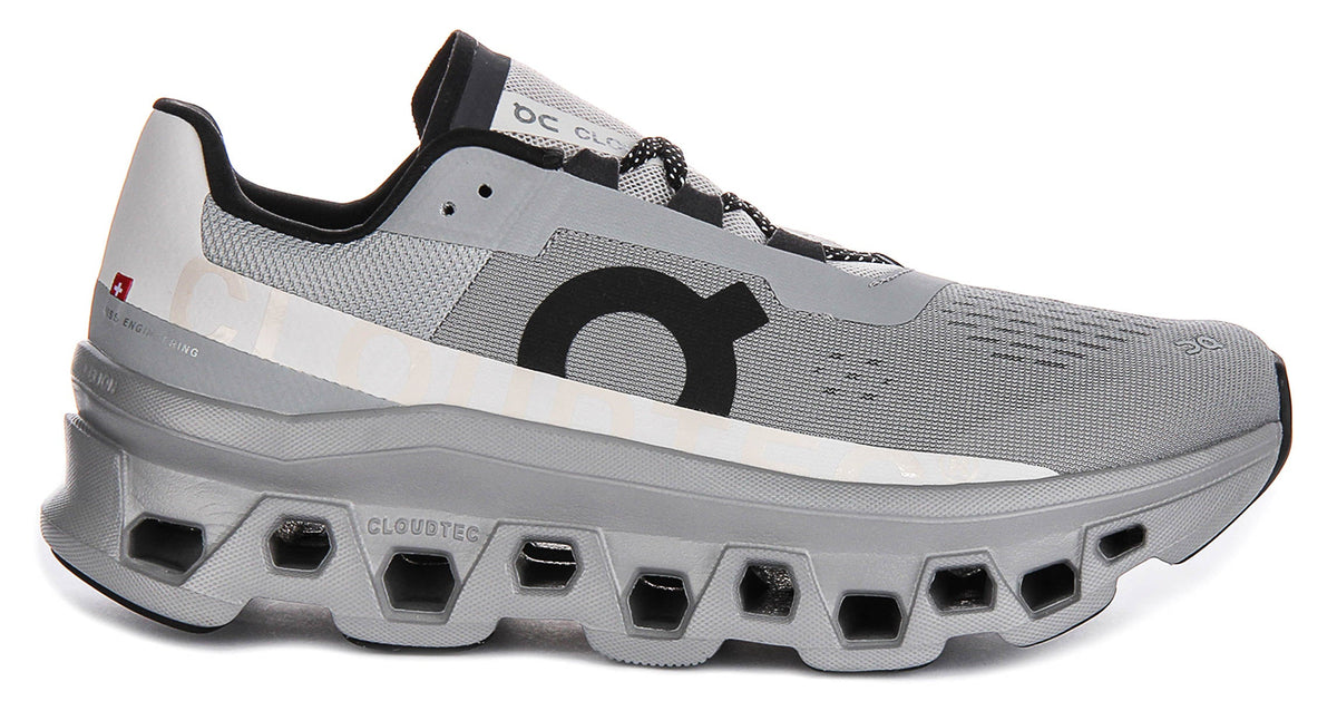 On Running Cloudmonster In Grey Black For Men